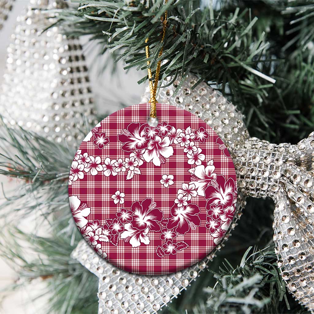Hibiscus Pakala Royal Magenta Ceramic Ornament Tropical Floral Stylized LT01 - Polynesian Pride