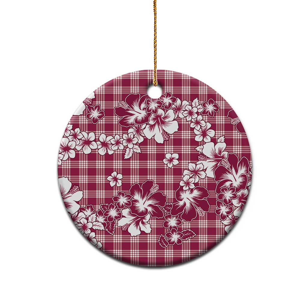 Hibiscus Pakala Royal Magenta Ceramic Ornament Tropical Floral Stylized LT01 - Polynesian Pride