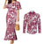 Hibiscus Pakala Royal Magenta Couples Matching Mermaid Dress and Long Sleeve Button Shirt Tropical Floral Stylized - Polynesian Pride