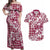Hibiscus Pakala Royal Magenta Couples Matching Off Shoulder Maxi Dress and Hawaiian Shirt Tropical Floral Stylized - Polynesian Pride