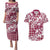 Hibiscus Pakala Royal Magenta Couples Matching Puletasi and Hawaiian Shirt Tropical Floral Stylized - Polynesian Pride