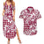 Hibiscus Pakala Royal Magenta Couples Matching Summer Maxi Dress and Hawaiian Shirt Tropical Floral Stylized - Polynesian Pride