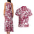 Hibiscus Pakala Royal Magenta Couples Matching Tank Maxi Dress and Hawaiian Shirt Tropical Floral Stylized - Polynesian Pride