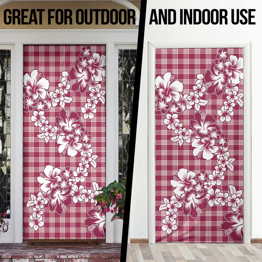Hibiscus Pakala Royal Magenta Door Cover Tropical Floral Stylized - Polynesian Pride
