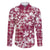 Hibiscus Pakala Royal Magenta Family Matching Long Sleeve Bodycon Dress and Hawaiian Shirt Tropical Floral Stylized - Polynesian Pride