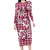 Hibiscus Pakala Royal Magenta Family Matching Long Sleeve Bodycon Dress and Hawaiian Shirt Tropical Floral Stylized - Polynesian Pride