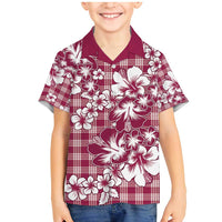 Hibiscus Pakala Royal Magenta Family Matching Mermaid Dress and Hawaiian Shirt Tropical Floral Stylized - Polynesian Pride