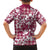 Hibiscus Pakala Royal Magenta Family Matching Off The Shoulder Long Sleeve Dress and Hawaiian Shirt Tropical Floral Stylized - Polynesian Pride