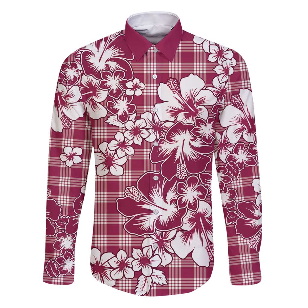 Hibiscus Pakala Royal Magenta Family Matching Puletasi and Hawaiian Shirt Tropical Floral Stylized - Polynesian Pride
