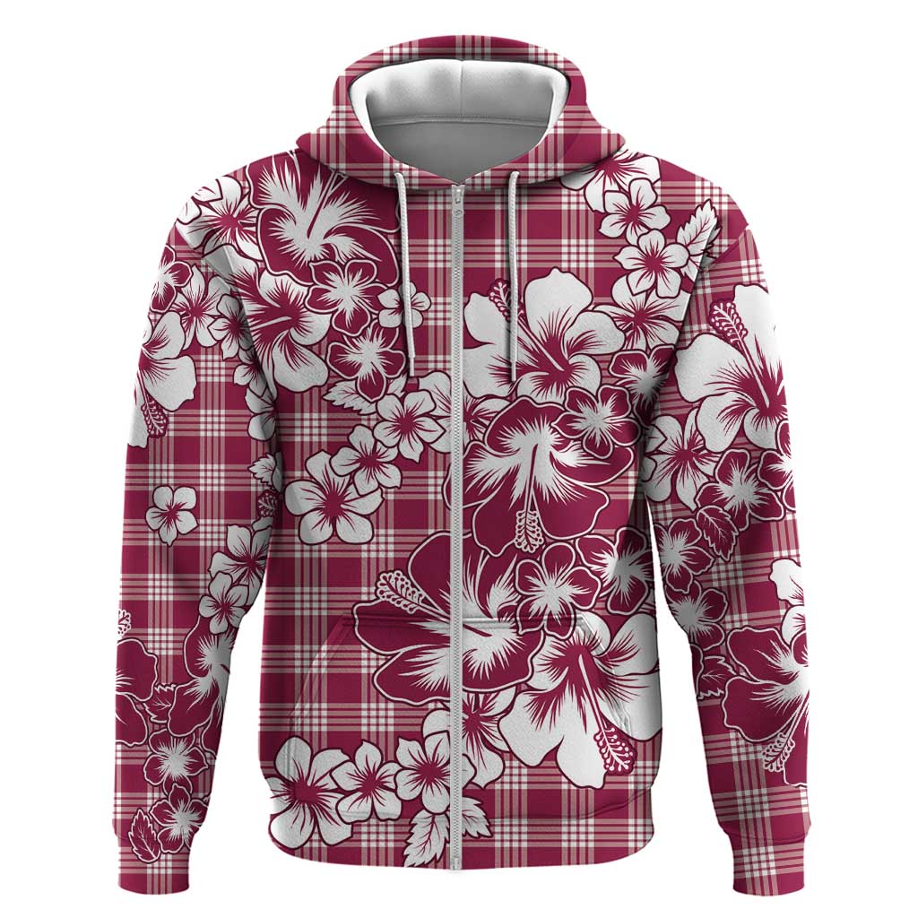 Hibiscus Pakala Royal Magenta Hoodie Tropical Floral Stylized - Polynesian Pride