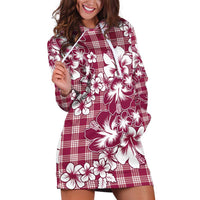 Hibiscus Pakala Royal Magenta Hoodie Dress Tropical Floral Stylized - Polynesian Pride