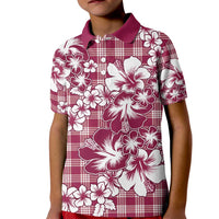 Hibiscus Pakala Royal Magenta Kid Polo Shirt Tropical Floral Stylized - Polynesian Pride