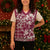 Hibiscus Pakala Royal Magenta Christmas Knitted V-Neck Vest Tropical Floral Stylized - Polynesian Pride