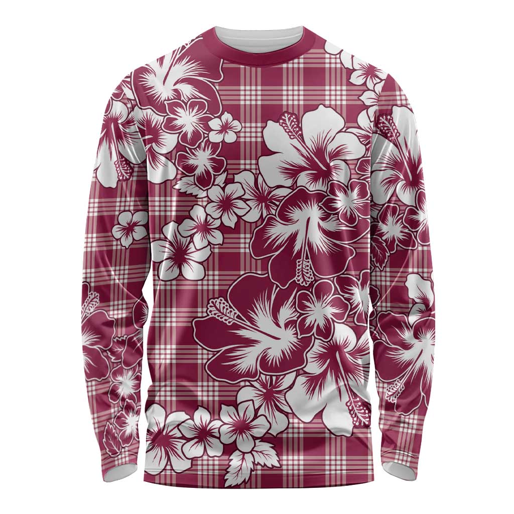 Hibiscus Pakala Royal Magenta Long Sleeve Shirt Tropical Floral Stylized - Polynesian Pride