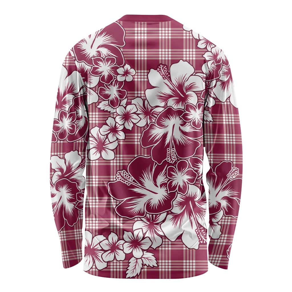 Hibiscus Pakala Royal Magenta Long Sleeve Shirt Tropical Floral Stylized - Polynesian Pride