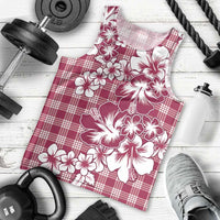 Hibiscus Pakala Royal Magenta Men Tank Top Tropical Floral Stylized - Polynesian Pride
