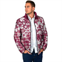 Hibiscus Pakala Royal Magenta Padded Jacket Tropical Floral Stylized - Polynesian Pride