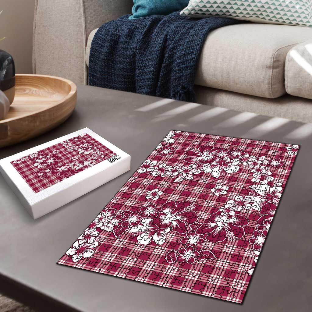 Hibiscus Pakala Royal Magenta Puzzle Tropical Floral Stylized - Polynesian Pride