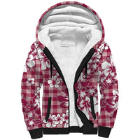 Hibiscus Pakala Royal Magenta Sherpa Hoodie Tropical Floral Stylized - Polynesian Pride