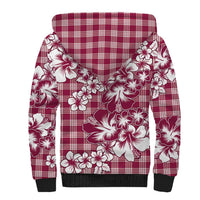 Hibiscus Pakala Royal Magenta Sherpa Hoodie Tropical Floral Stylized - Polynesian Pride