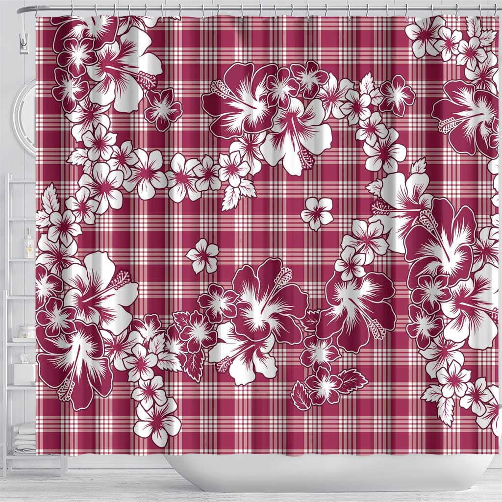 Hibiscus Pakala Royal Magenta Shower Curtain Tropical Floral Stylized - Polynesian Pride