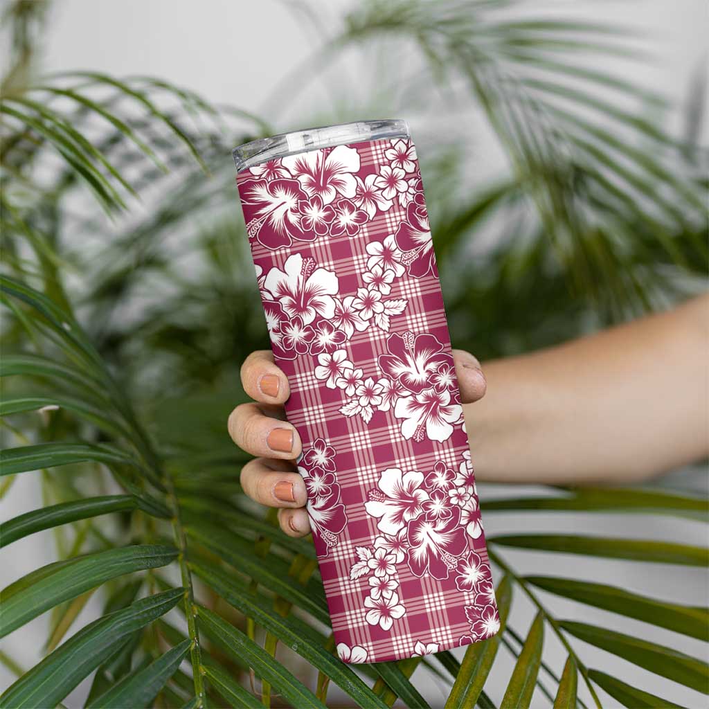 Hibiscus Pakala Royal Magenta Skinny Tumbler Tropical Floral Stylized - Polynesian Pride