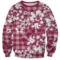 Hibiscus Pakala Royal Magenta Sweatshirt Tropical Floral Stylized - Polynesian Pride