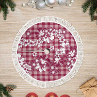 Hibiscus Pakala Royal Magenta Tree Skirt Tropical Floral Stylized LT01 Fringed Magenta - Polynesian Pride