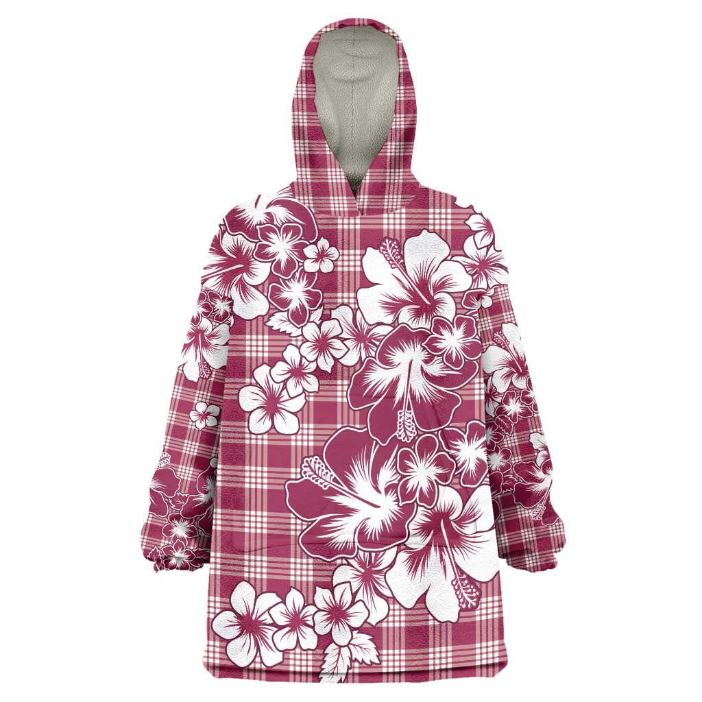 Hibiscus Pakala Royal Magenta Wearable Blanket Hoodie Tropical Floral Stylized - Polynesian Pride