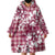 Hibiscus Pakala Royal Magenta Wearable Blanket Hoodie Tropical Floral Stylized - Polynesian Pride