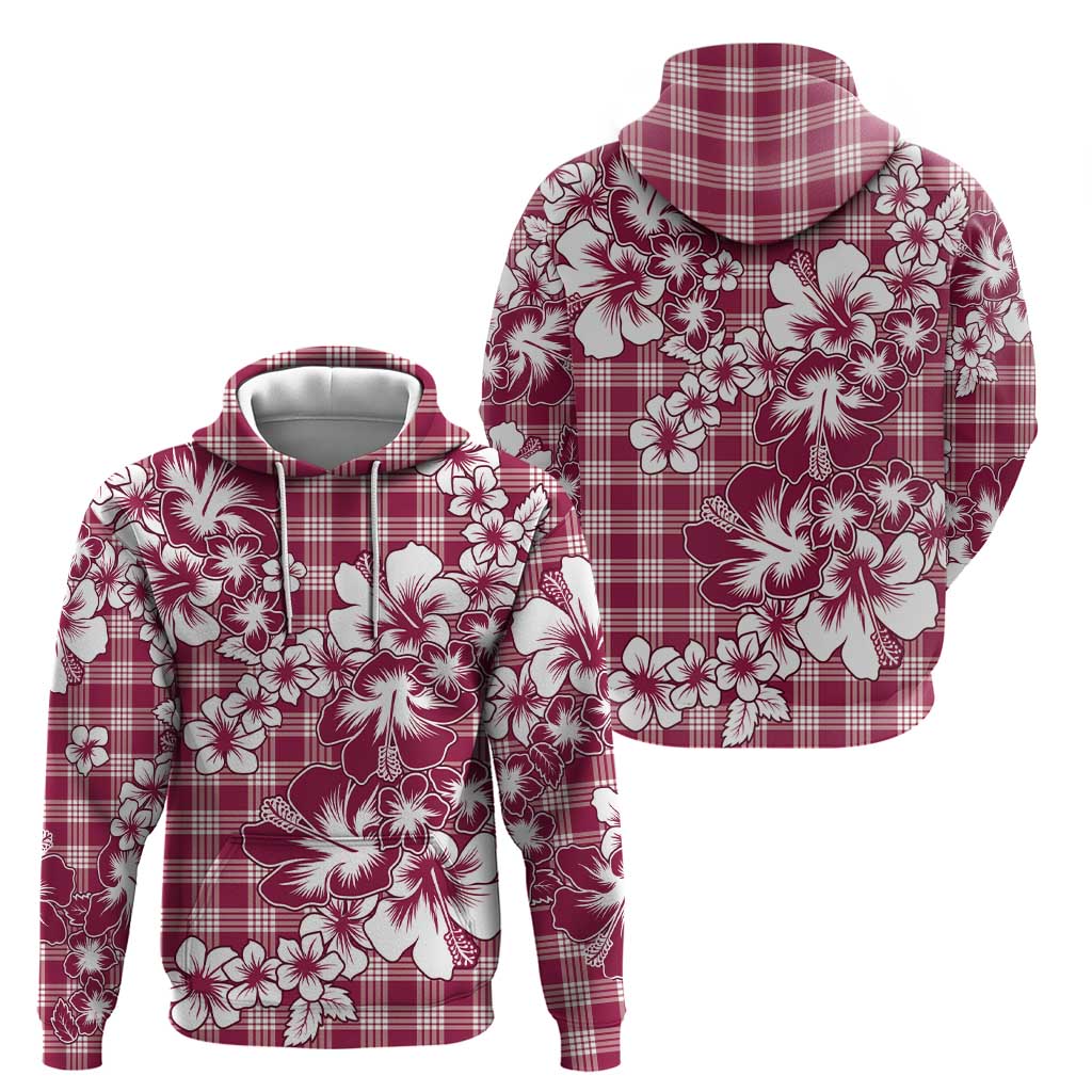 Hibiscus Pakala Royal Magenta Zip Hoodie Tropical Floral Stylized - Polynesian Pride