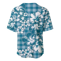Hibiscus Pakala Ocean Depths Blue Baseball Jersey Tropical Floral Stylized - Polynesian Pride