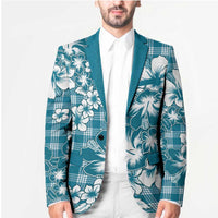 Hibiscus Pakala Ocean Depths Blue Blazer Tropical Floral Stylized - Polynesian Pride