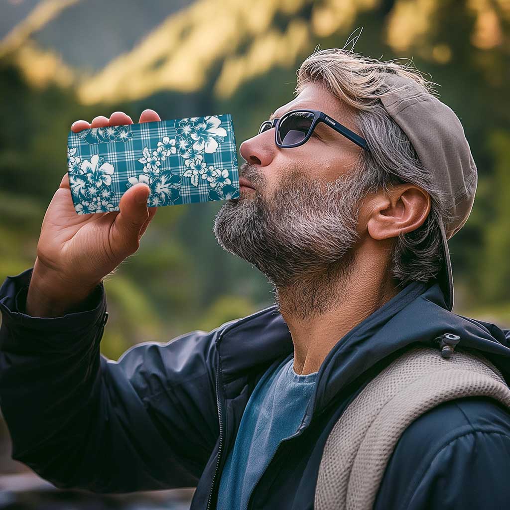 Hibiscus Pakala Ocean Depths Blue 4 in 1 Can Cooler Tumbler Tropical Floral Stylized - Polynesian Pride