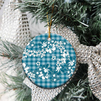 Hibiscus Pakala Ocean Depths Blue Ceramic Ornament Tropical Floral Stylized LT01 - Polynesian Pride