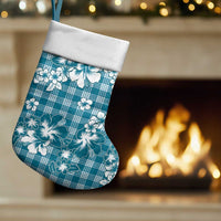 Hibiscus Pakala Ocean Depths Blue Christmas Stocking Tropical Floral Stylized - Polynesian Pride