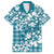Hibiscus Pakala Ocean Depths Blue Family Matching Long Sleeve Bodycon Dress and Hawaiian Shirt Tropical Floral Stylized - Polynesian Pride