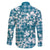 Hibiscus Pakala Ocean Depths Blue Family Matching Long Sleeve Bodycon Dress and Hawaiian Shirt Tropical Floral Stylized - Polynesian Pride