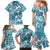 Hibiscus Pakala Ocean Depths Blue Family Matching Mermaid Dress and Hawaiian Shirt Tropical Floral Stylized - Polynesian Pride