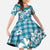 Hibiscus Pakala Ocean Depths Blue Family Matching Off The Shoulder Long Sleeve Dress and Hawaiian Shirt Tropical Floral Stylized - Polynesian Pride
