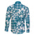 Hibiscus Pakala Ocean Depths Blue Family Matching Off The Shoulder Long Sleeve Dress and Hawaiian Shirt Tropical Floral Stylized - Polynesian Pride