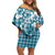 Hibiscus Pakala Ocean Depths Blue Family Matching Off Shoulder Short Dress and Hawaiian Shirt Tropical Floral Stylized - Polynesian Pride