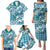 Hibiscus Pakala Ocean Depths Blue Family Matching Puletasi and Hawaiian Shirt Tropical Floral Stylized - Polynesian Pride
