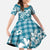 Hibiscus Pakala Ocean Depths Blue Family Matching Short Sleeve Bodycon Dress and Hawaiian Shirt Tropical Floral Stylized - Polynesian Pride