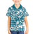 Hibiscus Pakala Ocean Depths Blue Family Matching Short Sleeve Bodycon Dress and Hawaiian Shirt Tropical Floral Stylized - Polynesian Pride