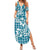 Hibiscus Pakala Ocean Depths Blue Family Matching Summer Maxi Dress and Hawaiian Shirt Tropical Floral Stylized - Polynesian Pride