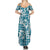 Hibiscus Pakala Ocean Depths Blue Family Matching Summer Maxi Dress and Hawaiian Shirt Tropical Floral Stylized - Polynesian Pride