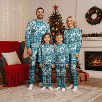 Hibiscus Pakala Ocean Depths Blue Christmas Pajama Set Tropical Floral Stylized LT01 - Polynesian Pride