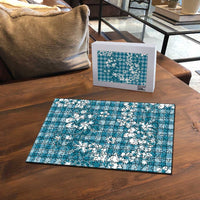 Hibiscus Pakala Ocean Depths Blue Puzzle Tropical Floral Stylized - Polynesian Pride