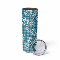 Hibiscus Pakala Ocean Depths Blue Skinny Tumbler Tropical Floral Stylized - Polynesian Pride